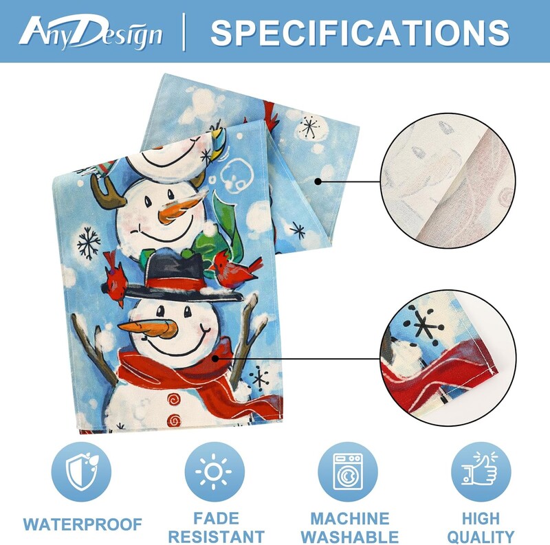 Karácsonyi aranyos hóember ágynemű asztali futók Ünnepi parti dekorációk parasztház Konyha étkezőasztal futó karácsonyi dekorációk