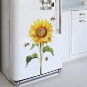 1 DB festett napraforgó méh falmatricák gyerekszobába hálószoba előcsarnokba lakberendezési öntapadó tapéta