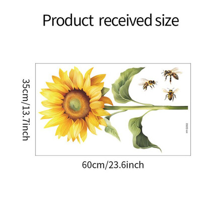 1 DB festett napraforgó méh falmatricák gyerekszobába hálószoba előcsarnokba lakberendezési öntapadó tapéta