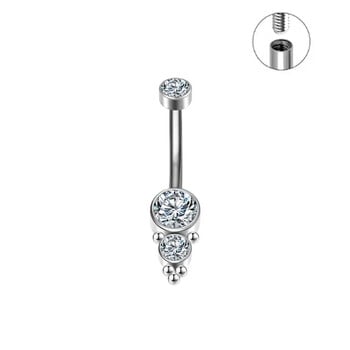 Fashion ASTM F136 Titanium Navel Piercing Body Jewelry 5/8mm 5A Zircon Stones Goth Δαχτυλίδια κοιλιάς Ombligo PIERC για γυναίκες