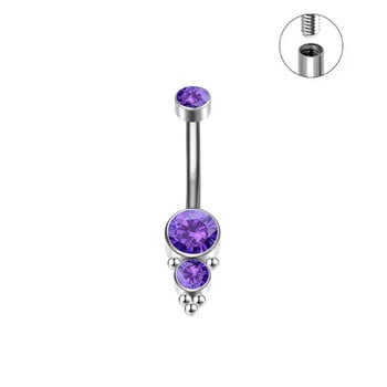 Fashion ASTM F136 Titanium Navel Piercing Body Jewelry 5/8mm 5A Zircon Stones Goth Δαχτυλίδια κοιλιάς Ombligo PIERC για γυναίκες