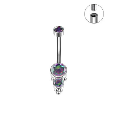 Módne piercing do pupka z titánu ASTM F136, 5/8 mm, zirkónové kamene 5A, gotické krúžky do pupka, Ombligo PIERC pre ženy