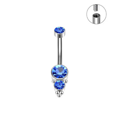 Módne piercing do pupka z titánu ASTM F136, 5/8 mm, zirkónové kamene 5A, gotické krúžky do pupka, Ombligo PIERC pre ženy