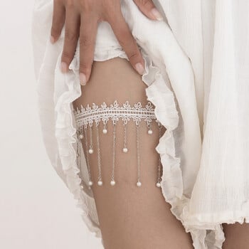 Ingemark Elegant Imitation Pearl Tassel Leg Ghigh Chain for Women Elastic Bandage Garter Ζώνη Σώμα Κοσμήματα Τετ αξεσουάρ Δώρο