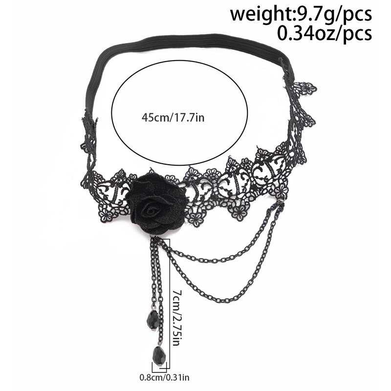 Ingemark Goth Big Rose Flower Band elastică pentru picior Lanț pentru coapsă pentru femei Miere mireasa ciucuri Link Bijuterii pentru corp Accesorii de Halloween