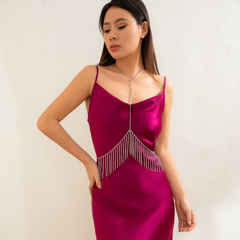 Ingemark Elegant Goth Kalnų krištolinis kutas Kryžiaus Krūtinės Krūtinės Pilvo Kūno Grandinės karoliai Moterims Merginoms Boho vasaros paplūdimio papuošalai