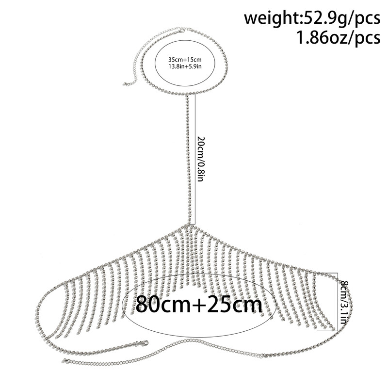 Ingemark Elegant Goth Kalnų krištolinis kutas Kryžiaus Krūtinės Krūtinės Pilvo Kūno Grandinės karoliai Moterims Merginoms Boho vasaros paplūdimio papuošalai