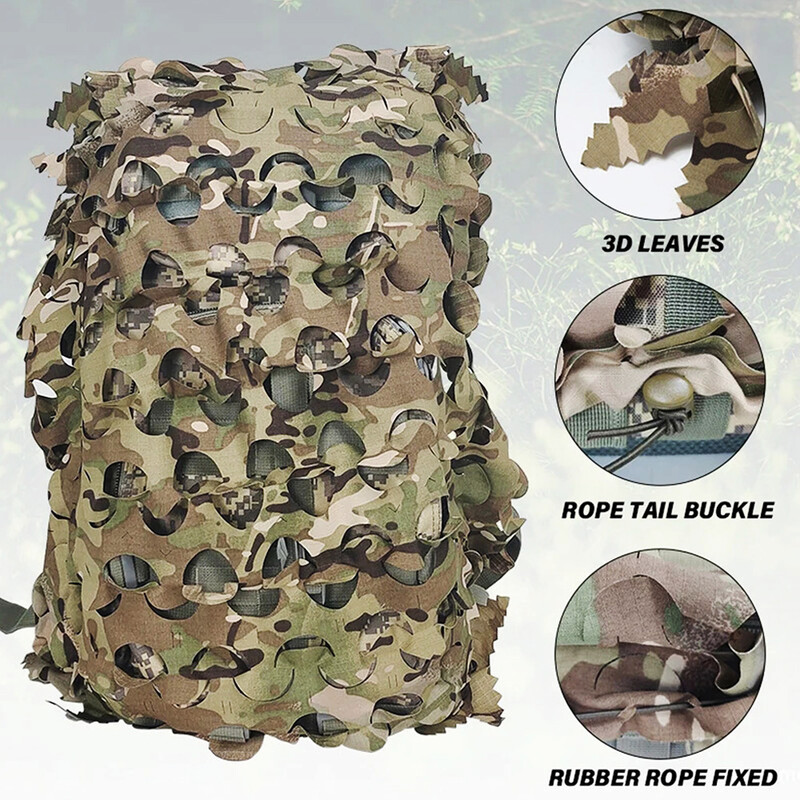 Noua husă tactică 3D de camuflaj pentru rucsac 60L 80L Husă pentru rucsac Airsoft pentru vânătoare în aer liber Echipament de vânătoare