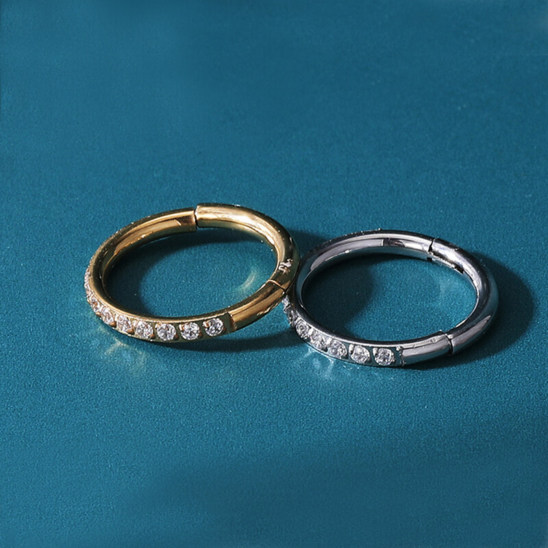 14G/16G/18G titánové krúžky do nosa G23 s kĺbovým segmentom, náušnice s helixom, piercing do chrupavky a tragusu, septum, kliker.
