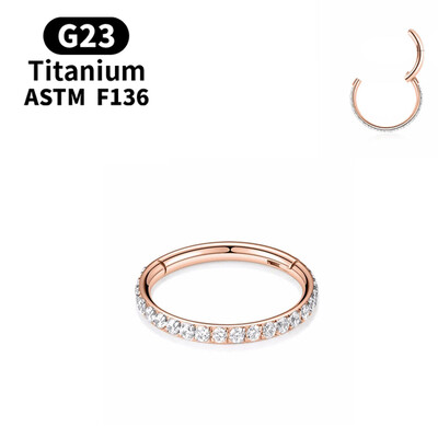 18G/16G Cercei rotunzi pentru femei G23 F136 Inel de titan pentru nas Balama Clicker Inel pentru nas cu diafragmă deschisă Bijuterii piercing pentru damă la modă