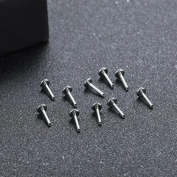 10PCS G23 Titanium Labret 16G 18G 4/14mm Rod Internal Thread Plug Septum Ear Lips Nose Piercing Tragus Body Jewelry αξεσουάρ