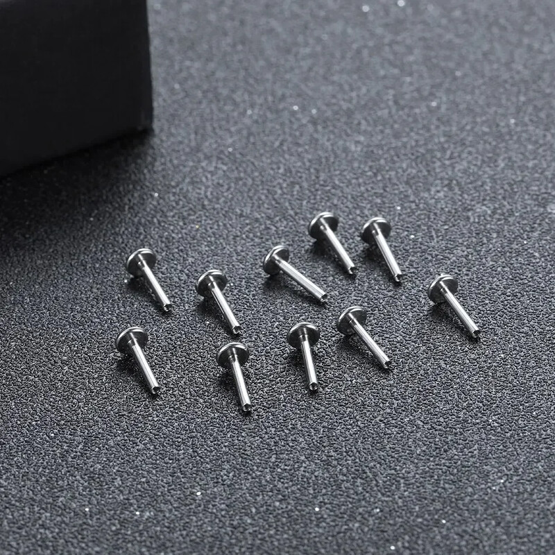 10 ks G23 titánové labret 16G 18G 4/14mm tyč s vnútorným závitom, septum, ušné pery, piercing do nosa, tragus, doplnky do tela, šperky