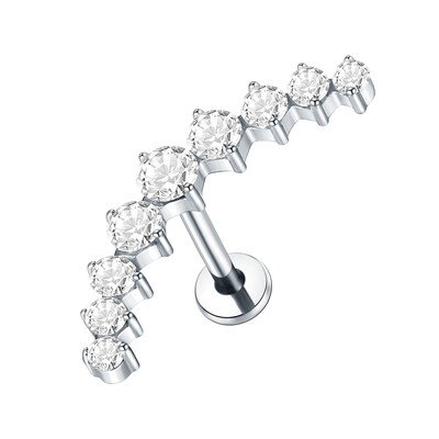 1 gab. Titāna cirkons Labret pīrsingi lūpu gredzeni zelta krāsā CZ skrimslis spirāle daivas gliemežnīcas auskaru pīrsingi sieviešu rotaslietas 16G