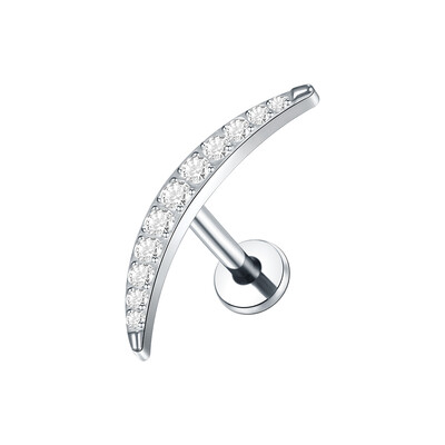 1 gab. Titāna cirkons Labret pīrsingi lūpu gredzeni zelta krāsā CZ skrimslis spirāle daivas gliemežnīcas auskaru pīrsingi sieviešu rotaslietas 16G