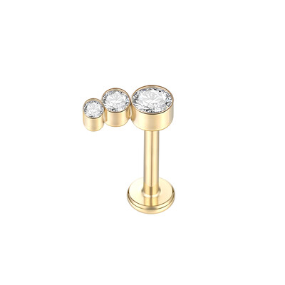 1 gab. Titāna cirkons Labret pīrsingi lūpu gredzeni zelta krāsā CZ skrimslis spirāle daivas gliemežnīcas auskaru pīrsingi sieviešu rotaslietas 16G