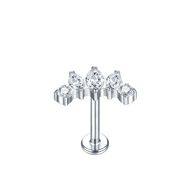 1 gab. Titāna cirkons Labret pīrsingi lūpu gredzeni zelta krāsā CZ skrimslis spirāle daivas gliemežnīcas auskaru pīrsingi sieviešu rotaslietas 16G