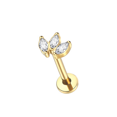 1 gab. Titāna cirkons Labret pīrsingi lūpu gredzeni zelta krāsā CZ skrimslis spirāle daivas gliemežnīcas auskaru pīrsingi sieviešu rotaslietas 16G