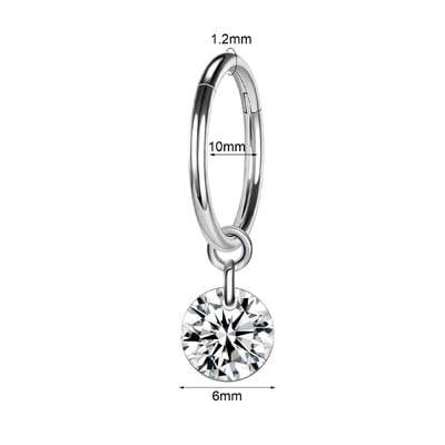 Piercing do pupka z nehrdzavejúcej ocele so zirkónom, zlatý 16G, piercing do tela, kruhový, so zirkónom.