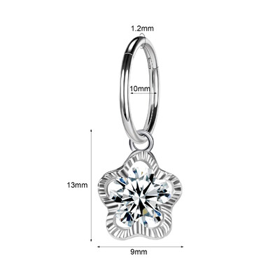Piercing do pupka z nehrdzavejúcej ocele so zirkónom, zlatý 16G, piercing do tela, kruhový, so zirkónom.