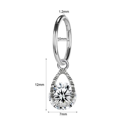 Piercing do pupka z nehrdzavejúcej ocele so zirkónom, zlatý 16G, piercing do tela, kruhový, so zirkónom.