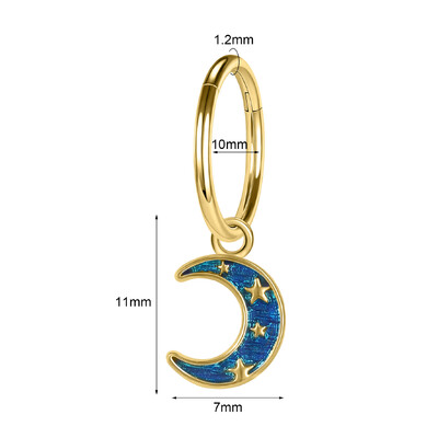 Piercing do pupka z nehrdzavejúcej ocele so zirkónom, zlatý 16G, piercing do tela, kruhový, so zirkónom.