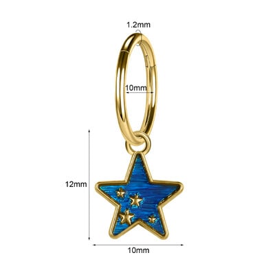Piercing do pupka z nehrdzavejúcej ocele so zirkónom, zlatý 16G, piercing do tela, kruhový, so zirkónom.