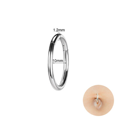 Piercing do pupka z nehrdzavejúcej ocele so zirkónom, zlatý 16G, piercing do tela, kruhový, so zirkónom.