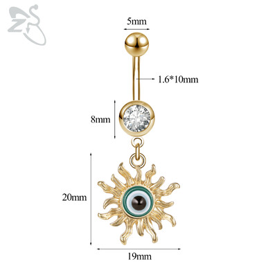 Piercing do pupka z nehrdzavejúcej ocele 14G zlatej farby s hadím srdcom a lesklým CZ krištáľom v tvare motýľa.