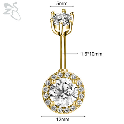 Piercing do pupka z nehrdzavejúcej ocele 14G zlatej farby s hadím srdcom a lesklým CZ krištáľom v tvare motýľa.