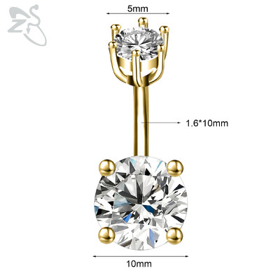 Piercing do pupka z nehrdzavejúcej ocele 14G zlatej farby s hadím srdcom a lesklým CZ krištáľom v tvare motýľa.