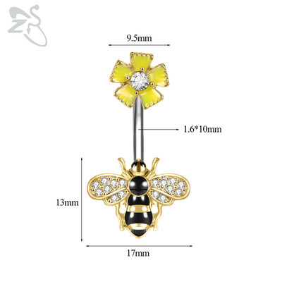 Piercing do pupka z nehrdzavejúcej ocele 14G zlatej farby s hadím srdcom a lesklým CZ krištáľom v tvare motýľa.