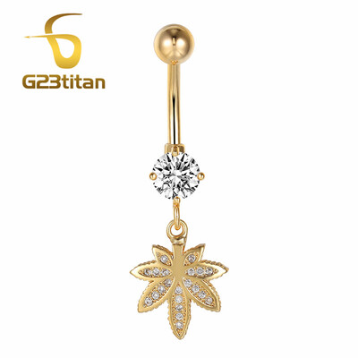 Arany színű lógó köldökfülbevaló női cirkon függő köldök gyűrű 14G sebészeti acél piercing súlyzó testékszer