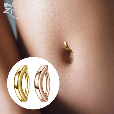 ZS 1 buc Culoarea aurului 14K 925 argint piercing buric pentru femei minimalist inele buric inel buric piercing vara plaja corp