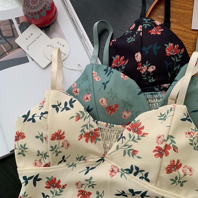 Koreai Single ~ 2024 French Sweet Flower Camisole új szexi aranyos felső kültéri viselethez
