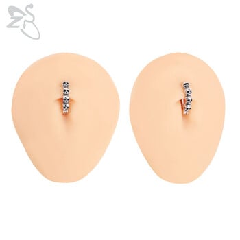 ZS 1 Piece 14&16G Punk Skull 925 Sterling Belly Ring Clicker Skeleton Reverse Curved Navel Barbell Body Jewelry 8/10/12MM