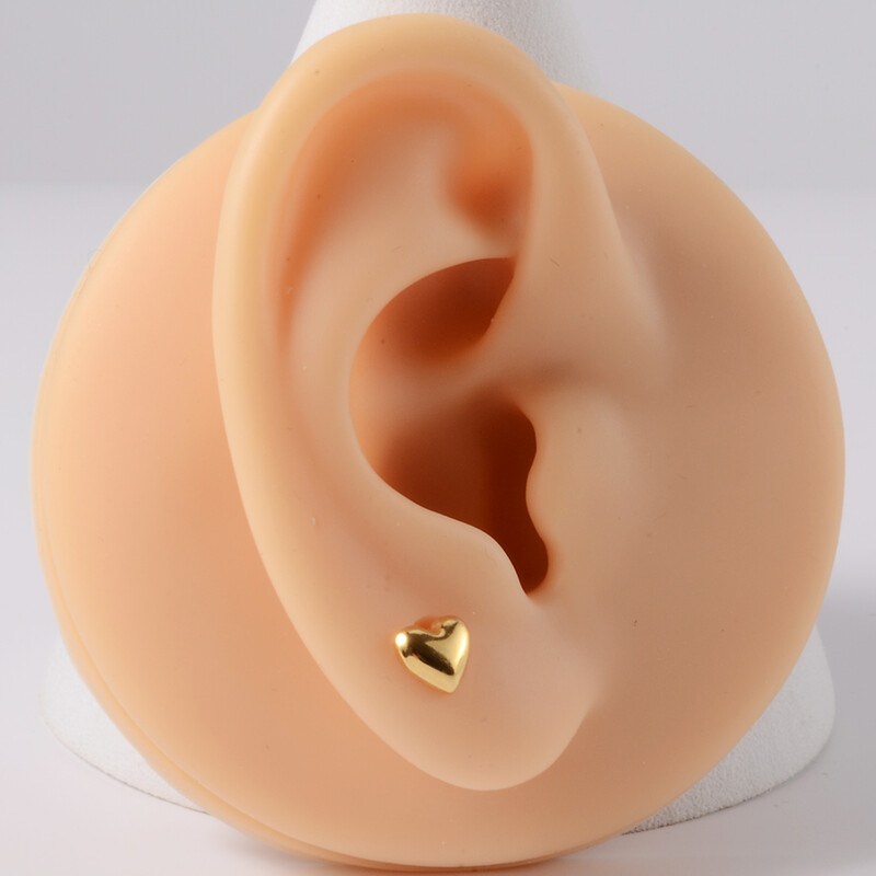 Piercing do pupka, chrupavky a ucha, 2 ks, strieborno-zlaté, chirurgická oceľ, antialergické srdce, dámske šperky