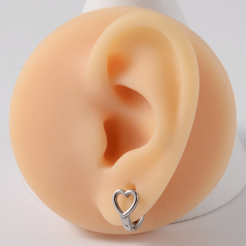 Piercing do pupka, chrupavky a ucha, 2 ks, strieborno-zlaté, chirurgická oceľ, antialergické srdce, dámske šperky