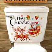 Kalėdų puošmenos tualeto lipdukai Animacinis filmas Kalėdų Senelis Briedis Tualeto dangtelių lipdukai Linksmų Kalėdų lipdukai Laimingų Naujųjų 2025 metų