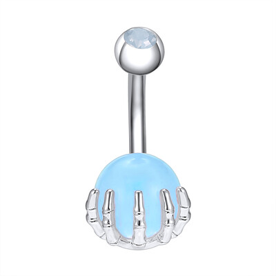 Piercing do pupka z nehrdzavejúcej ocele, 14g, visiace prstene do brucha pre ženy, opál, pozlátené ružovým zlatom