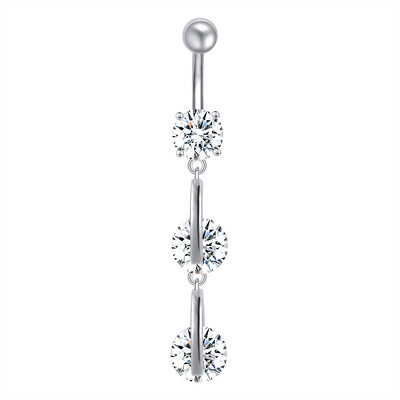Piercing do pupka z nehrdzavejúcej ocele, 14g, visiace prstene do brucha pre ženy, opál, pozlátené ružovým zlatom