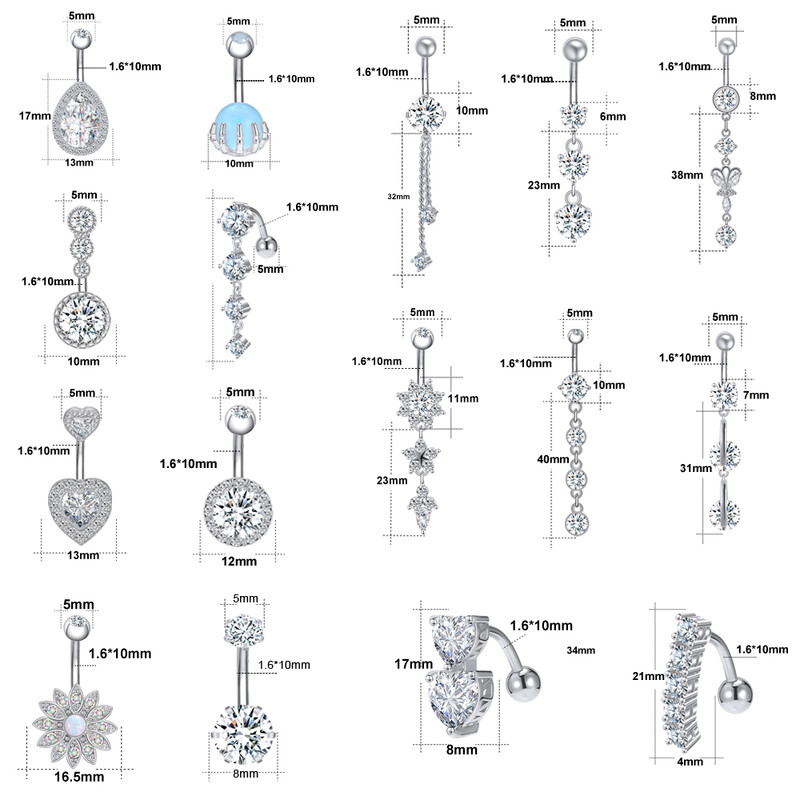 Piercing do pupka z nehrdzavejúcej ocele, 14g, visiace prstene do brucha pre ženy, opál, pozlátené ružovým zlatom