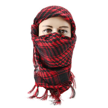 Χειμερινό κασκόλ Καρό Hijab Bandana Κασκόλ Πεζοπορίας Arab Tactical Κομψό Γυναικείο Σάλι Shemagh Ανδρική Φούντα 100X100cm