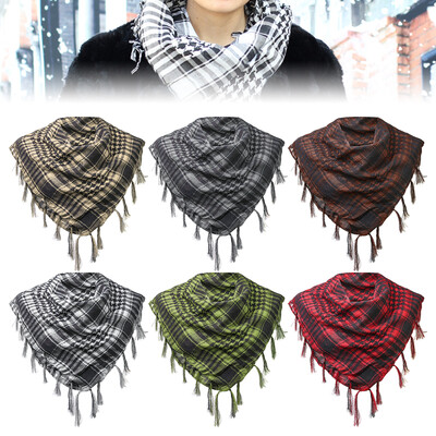 Téli sál kockás Hidzsáb Bandana túrasálak Arab Taktikai Elegáns Női Kendő Shemagh Világos Bojt Férfi 100X100cm