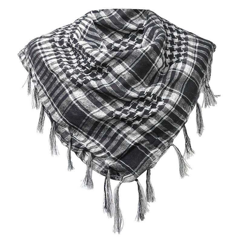Téli sál kockás Hidzsáb Bandana túrasálak Arab Taktikai Elegáns Női Kendő Shemagh Világos Bojt Férfi 100X100cm