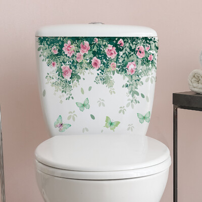 Plante de apă Frunze Autocol de toaletă Autocolant de perete de baie Broaște țestoase WC Autocolante murale autoadezive Decalcomanii pentru decorarea casei