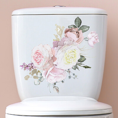 Plante de apă Frunze Autocol de toaletă Autocolant de perete de baie Broaște țestoase WC Autocolante murale autoadezive Decalcomanii pentru decorarea casei