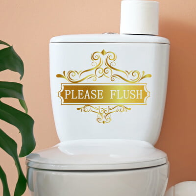 Plante de apă Frunze Autocol de toaletă Autocolant de perete de baie Broaște țestoase WC Autocolante murale autoadezive Decalcomanii pentru decorarea casei