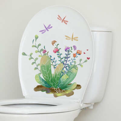 Plante de apă Frunze Autocol de toaletă Autocolant de perete de baie Broaște țestoase WC Autocolante murale autoadezive Decalcomanii pentru decorarea casei