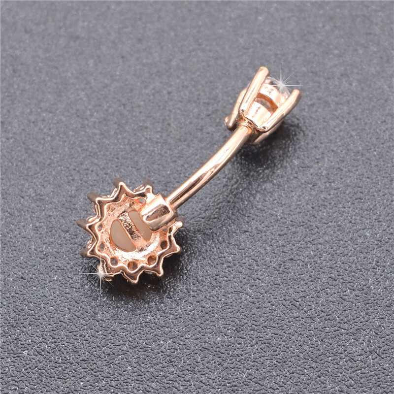 Biserni prstenovi za pupak Ružičasto zlatne naušnice za pupak Žene Djevojke Ružičasti gotički nakit 14G Uteg za piercing od kirurškog čelika