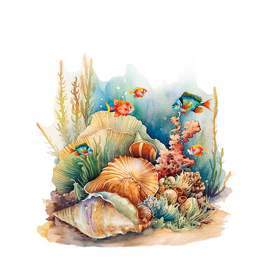 T743#Underwater World Sticker de perete Baie WC Decor Living Dulap Decor Home Decor Decals Înfrumusețează Mural autoadeziv